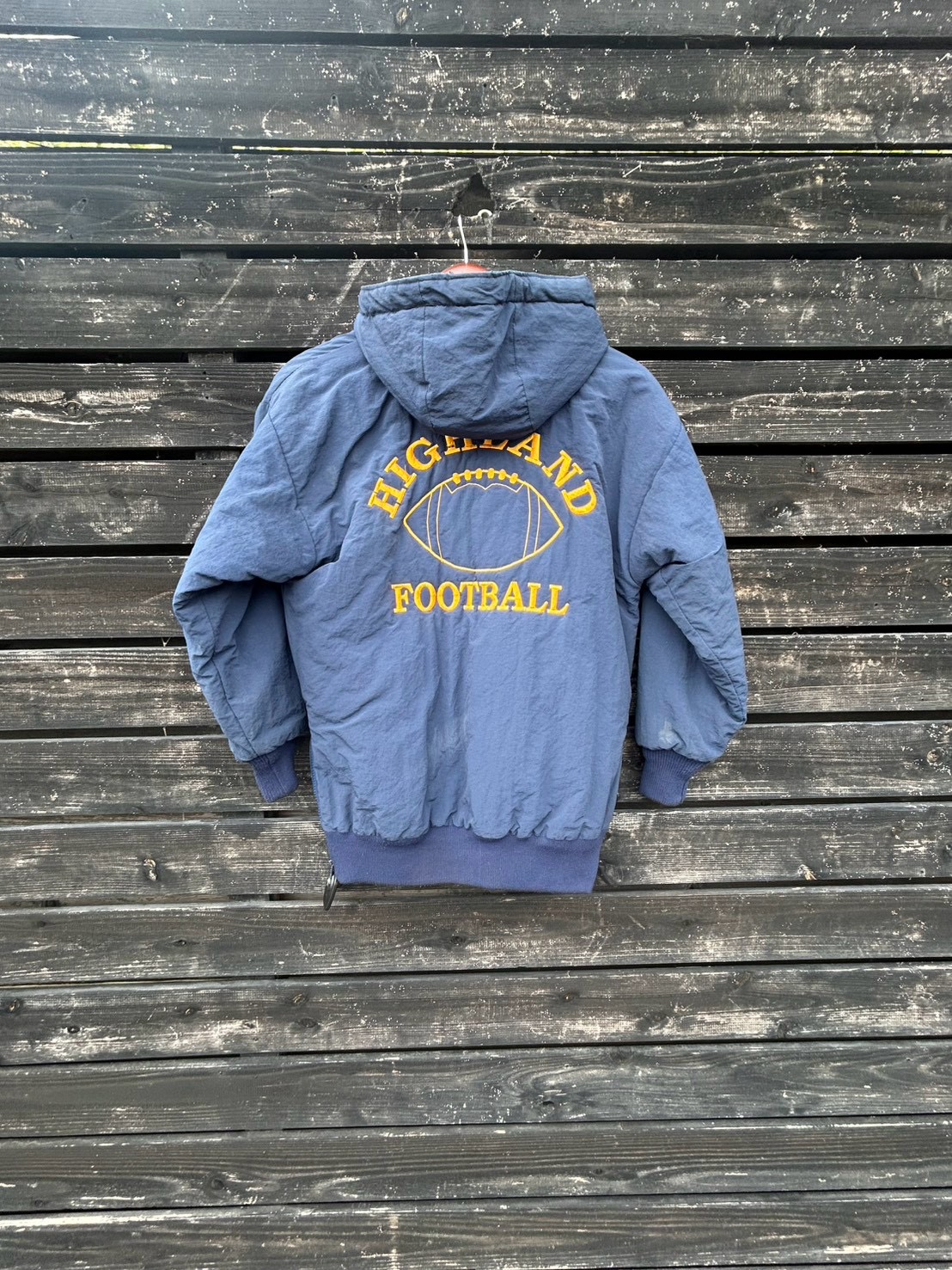 USA製 Vintage Birdie “HIGHLAND FOOTBALL” フーデッドジャケット ネーム刺繍 “Scott 99”