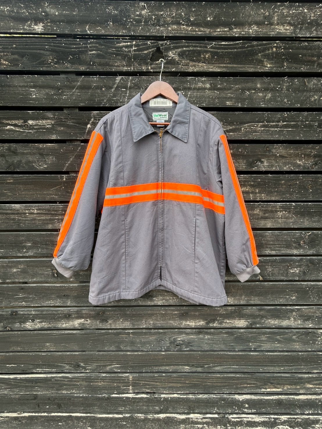 UniWear Vintage リフレクティブ ワークジャケット グレー×Safety Orange